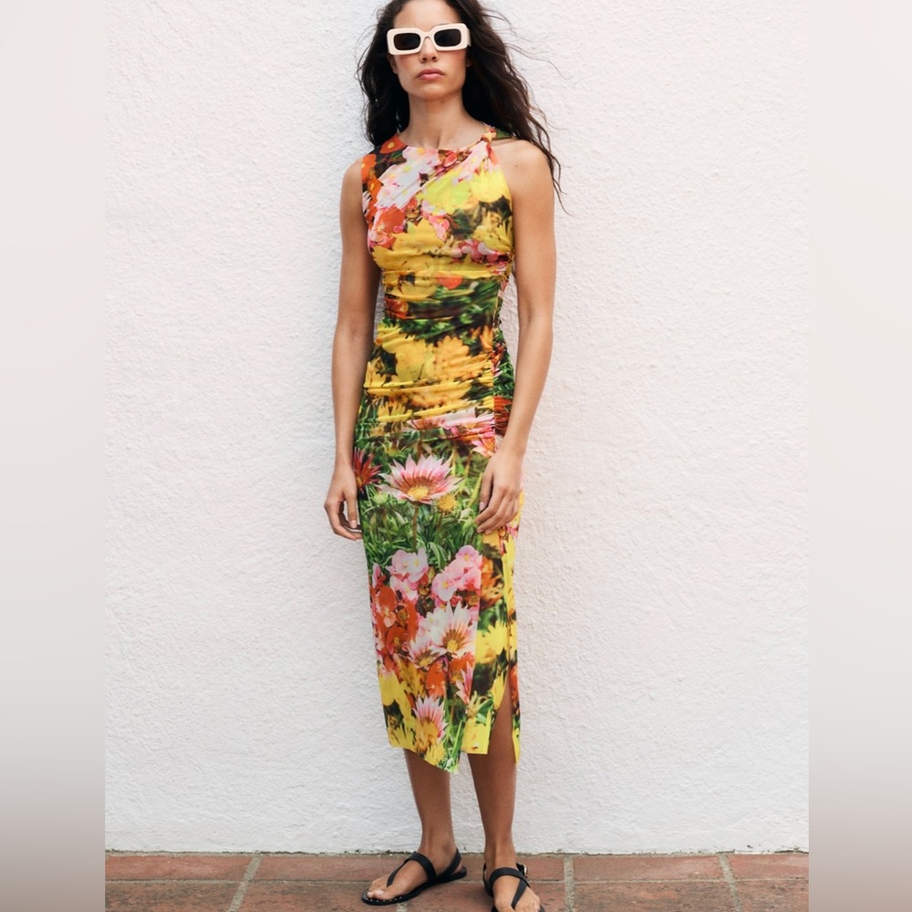 Zara Printed Tulle Dress